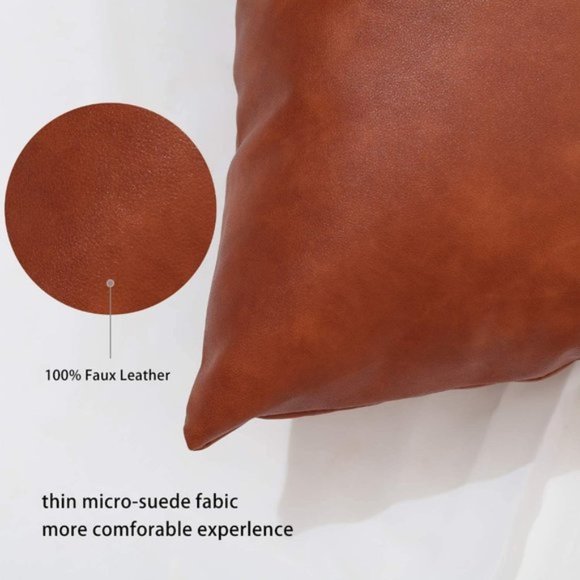 2 Modern Mudcloth Faux Leather Striped Decorative Throw Pillow Covers 18x18 - Picture 2 of 6